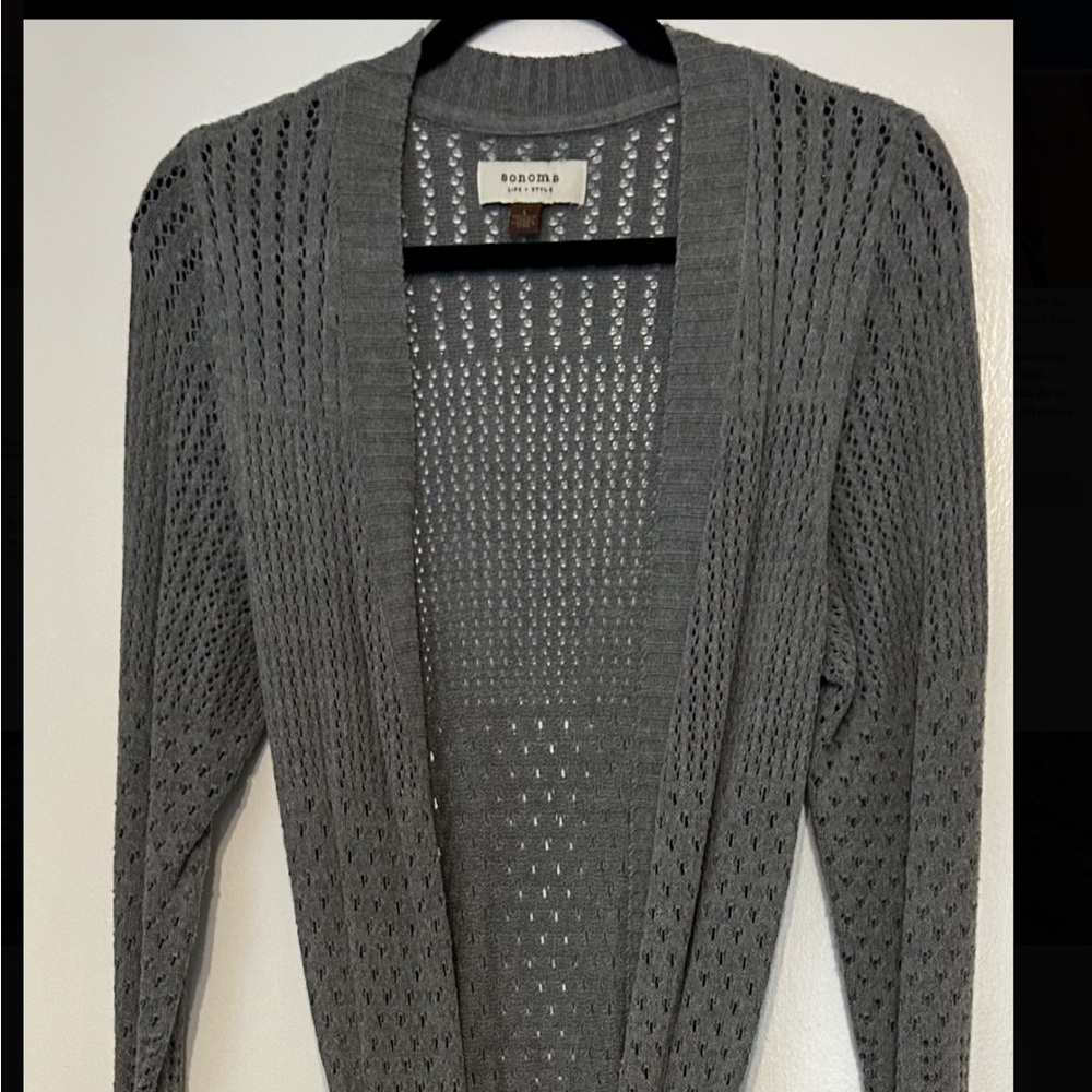 Sonoma Women's Gray Knit Cardigan